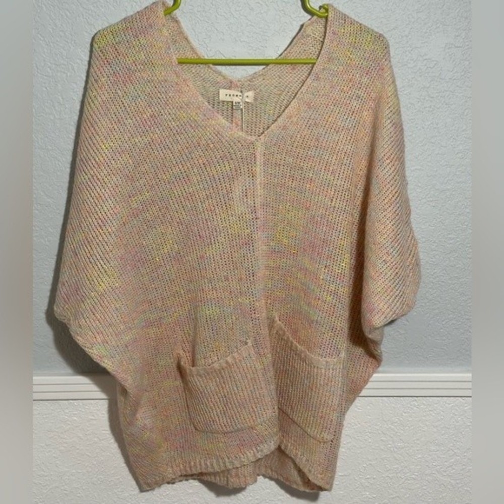 Promesa sheer knit deep V-Neck sweater